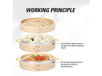 業務用3段式竹製蒸籠