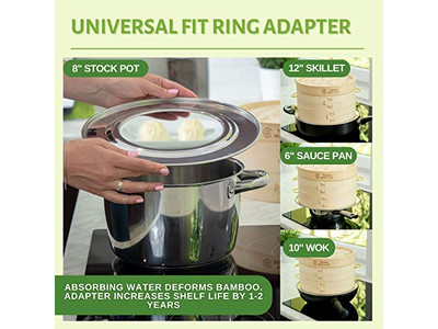 折り畳み式10インチ竹製蒸籠