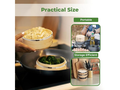 シーフード点心用竹蒸籠