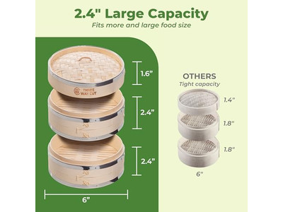 シーフード点心用竹蒸籠